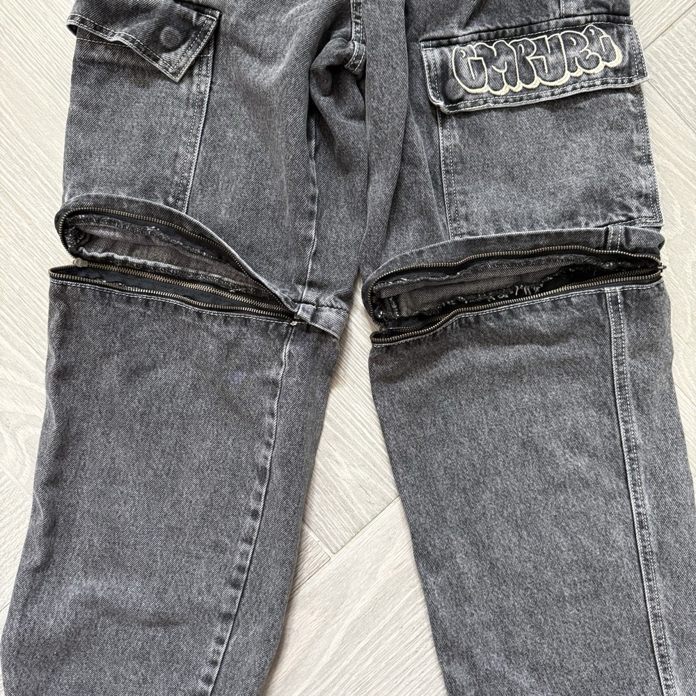 Empyre Tori Charcoal Wash Zip Off Cargo Skate Jeans Size 2 - Picture 4 of 9